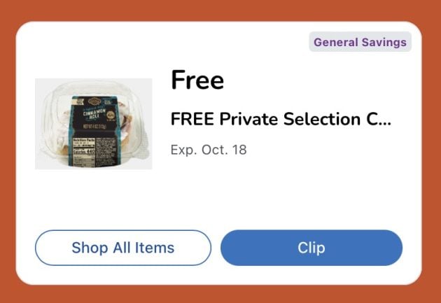 FREE Private Selection Cinnamon Roll